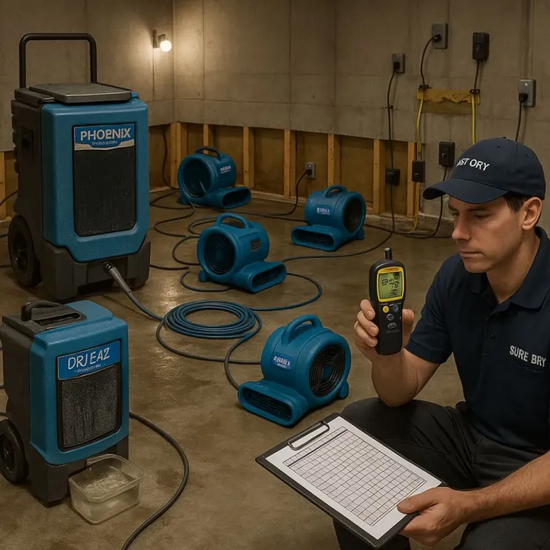 Structural Drying and Dehumidification process in Sonoma County, CA